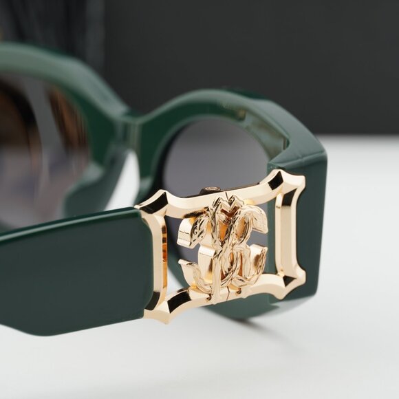 Roberto Cavalli SRC064 0D80 Oval Sunglasses - Green/Grey main image 5